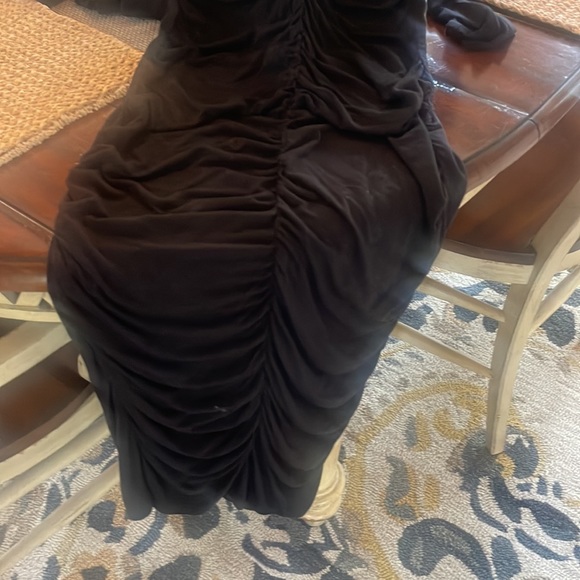 Veronica beard ruched front black turtleneck dress size medium. Worn once - Picture 2 of 3